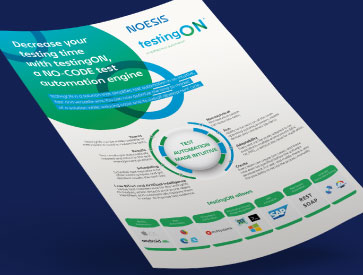 flyer about testingON teste automation platform