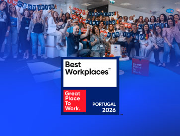 Team celebrating the Best Workplaces Portugal 2026 recognition by Great Place to Work