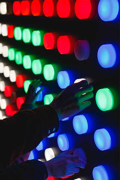 Colored light buttons