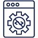 Icon of an application window with a tool and a no-code reference
